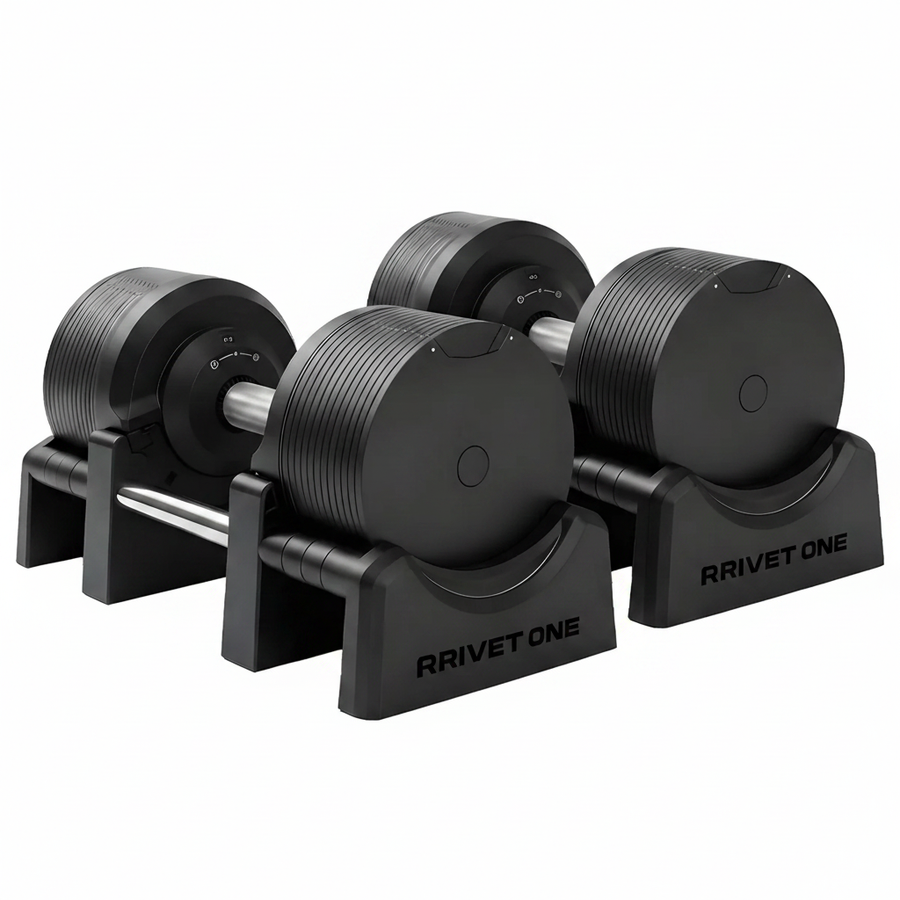 Rivet One nastavitelné činky 41,5 kg – černé | pár